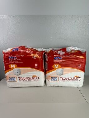 Tranquility ATN All-Through-the-Night Disposable Brief Diapers Adult Size Medium
